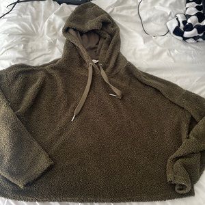Olive Green Cropped Hood